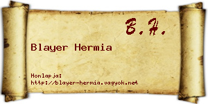 Blayer Hermia névjegykártya
